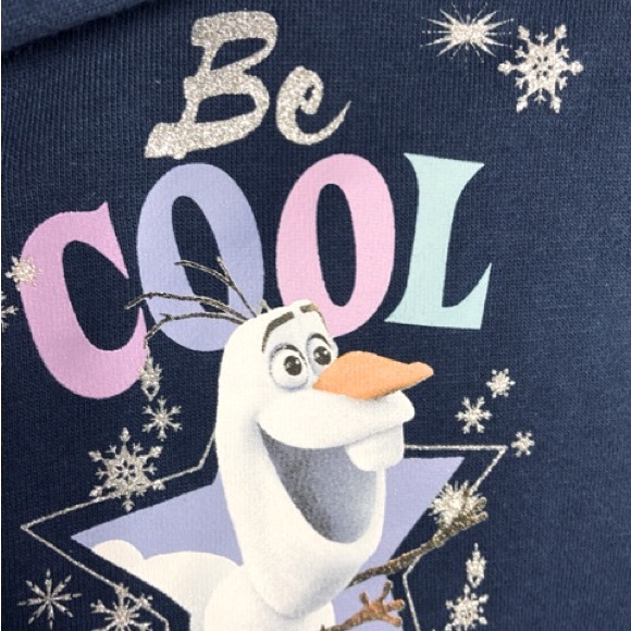 Disney Frozen 2 Elsa~Anna~Olaf Printed Navy Zip-Up Hoodie Sweatshirt Size 14/16 - Picture 6 of 7